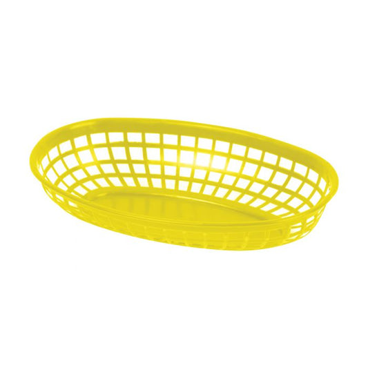 Thunder Group Oval Fast Food Basket 12/Pcs is designed for durability and practicality in fast-paced food service environments. Measuring 9 3/8 inches in length, this oval-shaped basket offers generous space for serving sandwiches, fries, wings, and other casual menu favorites. Made from sturdy polypropylene, it resists breakage and wear from daily use, making it a reliable choice for food trucks, diners, and quick-service restaurants. 