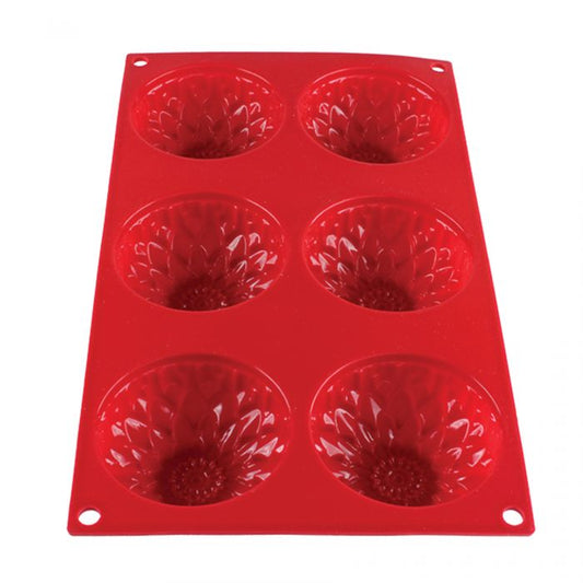 Thunder Group Sunflower Baking Mold is perfect for baking, freezing, cutting, and forming, these molds are one of the most versatile tools in a kitchen. Create attractive plate presentations by layering salads and grains or bake individual cake and pastry portions without waste. The mold is perfect for any small pastries. They are also dishwasher safe.