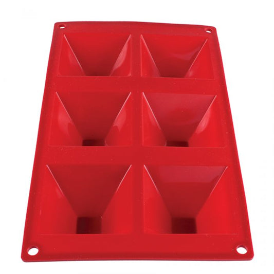 Thunder Group Pyramid Baking Mold is perfect for baking, freezing, cutting, and forming, these molds are one of the most versatile tools in a kitchen. Create attractive plate presentations by layering salads and grains or bake individual cake and pastry portions without waste. The mold is perfect for any small pastries. They are also dishwasher safe.
