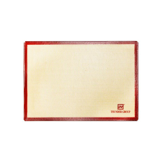 Thunder Group Rectangular Baking Mat Fits 2/3 Sheet Pan is ideal for baking cookies and pastries. It has a rectangular shape and fits two-thirds sheet pan. It is heat resistant from 40℉ to 540℉. It can be reusable up to 3000 times.