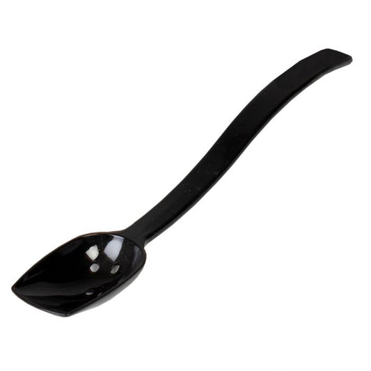 Thunder Group Perforated Spoon Buffet 12/Pcs is perfect for serving pasta or other dishes that need to be drained before being plated. Designed with a slender handle, this serving spoon keeps your hands away from food while providing a comfortable grip. An economical and practical serving option, this perforated spoon is made from durable polycarbonate that is easy to clean and will withstand heavy duty use while retaining its shape.
