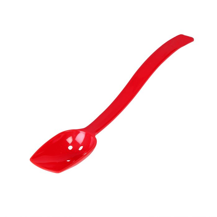Thunder Group Perforated Spoon Buffet 12/Pcs is perfect for serving pasta or other dishes that need to be drained before being plated. Designed with a slender handle, this serving spoon keeps your hands away from food while providing a comfortable grip. An economical and practical serving option, this perforated spoon is made from durable polycarbonate that is easy to clean and will withstand heavy duty use while retaining its shape.