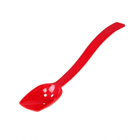 Thunder Group Perforated Spoon Buffet 12/Pcs is perfect for serving pasta or other dishes that need to be drained before being plated. Designed with a slender handle, this serving spoon keeps your hands away from food while providing a comfortable grip. An economical and practical serving option, this perforated spoon is made from durable polycarbonate that is easy to clean and will withstand heavy duty use while retaining its shape.