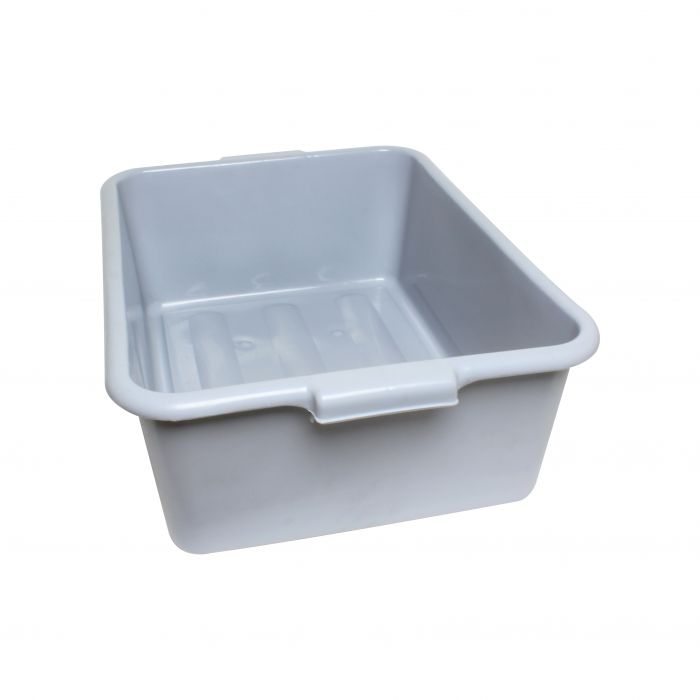 Thunder Group Bus Box can be used when busing tables at your restaurant or other foodservice establishment. This bus box has a single compartment for plates, glassware, and other dinnerware. Made from high-density polyethylene, this bus box is easy to clean and will withstand heavy duty use without scratching. For added convenience, this bus box is built with reinforced handles for a comfortable grip during transport.