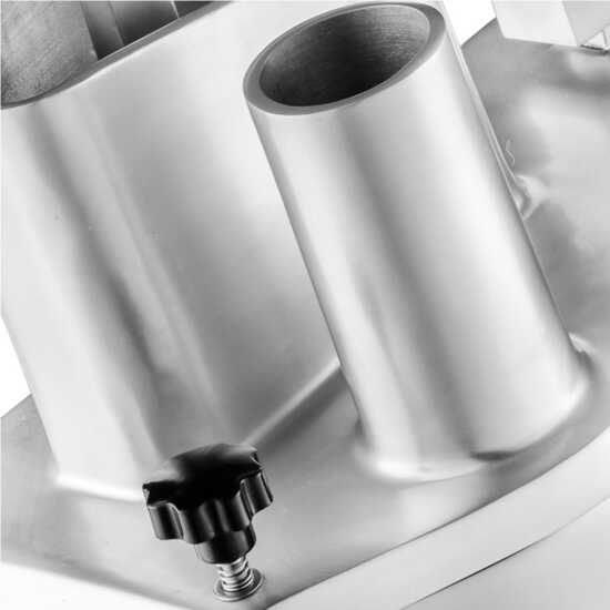Prepline vegetable cutter, a continuous feed food processor with five interchangeable disks, designed for efficient slicing, dicing, and shredding in commercial kitchens.