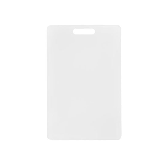 Thunder Group Cutting Board is an essential item for protecting your tables and countertops while preparing food. This white plastic cutting board is ideal for quick, light cutting of food. The surface of this item is non-skid and it will not stain or absorb juices. The board is easy to clean. This NSF certified board has a reliable and sturdy construction for an exceptional comfort in use.