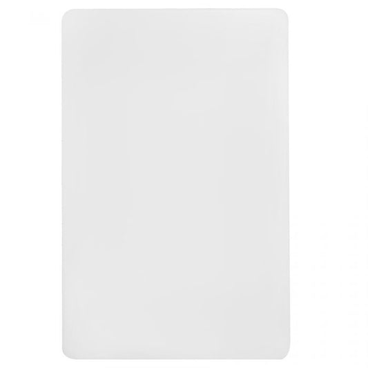 Thunder Group Cutting Board is an essential item for protecting your tables and countertops while preparing food. This white plastic cutting board is ideal for quick, light cutting of food. The surface of this item is non-skid and it will not stain or absorb juices. The board is easy to clean. This NSF certified board has a reliable and sturdy construction for an exceptional comfort in use.