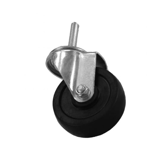 Thunder Group Rubber Wheel Caster can be used to easily transport items throughout the kitchen. This swivel caster wheel provides exceptional support for heavy mobile shelves and facilitates smooth transportation on any surface. Even the most reliable caster wheels can wear down due to extensive use. Having this replacement rubber wheel on hand will ensure that your shelving unit is always in perfect working condition.