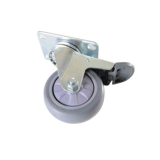 Caster with Brake for PLIB021C & PLIB027C can be used to easily transport items throughout the kitchen. This swivel caster wheel provides exceptional support for heavy mobile shelves and facilitates smooth transportation on any surface. Even the most reliable caster wheels can wear down due to extensive use. Having this replacement rubber wheel on hand will ensure that your shelving unit is always in perfect working condition.
