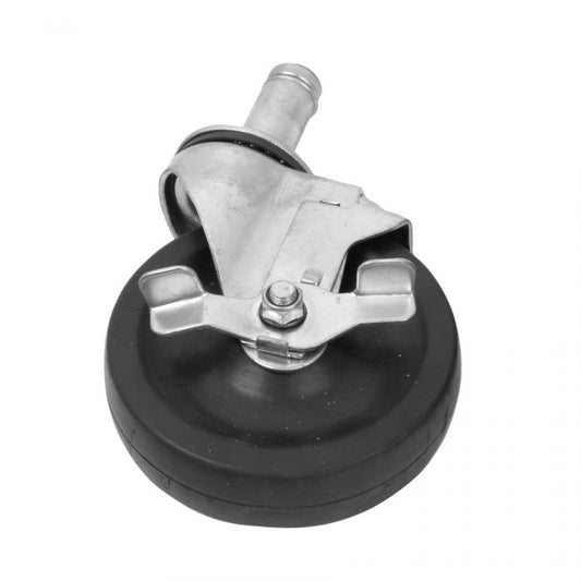 Thunder Group Rubber Wheel Caster with Brake can be used to easily transport items throughout the kitchen. This swivel caster wheel provides exceptional support for heavy mobile shelves and facilitates smooth transportation on any surface. Even the most reliable caster wheels can wear down due to extensive use. Having this replacement rubber wheel on hand will ensure that your shelving unit is always in perfect working condition.