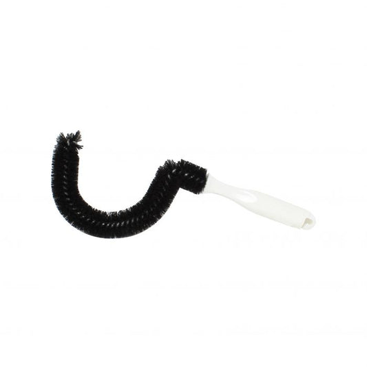 Thunder Group Coffee Decanter Brush is crafted to deliver efficient and thorough cleaning of coffee decanters in commercial settings. Featuring durable, curved nylon bristles with a 1.18-inch diameter, it is designed to reach tight and hard-to-clean interior surfaces, ensuring optimal hygiene. Its plastic handle provides a secure and comfortable grip, allowing for better control during use. 