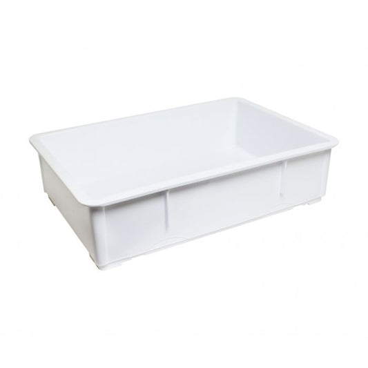 Thunder Group Pizza Dough Box is produced for preparing, storing and proofing dough. Also you can leave dough in this box to rise before baking. It is made of white polypropylene and has a rectangular shape. The size of the dough box (18X26X6-inches) is perfect for kneading dough inside the box without spilling too much product. It is a necessary pizza supply for commercial kitchens in pizzerias, restaurants, and hotels.