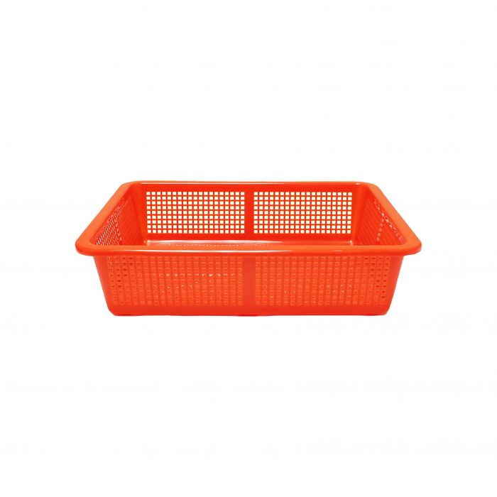 Thunder Group Square Colander is a versatile addition to both home and commercial kitchens. It is ideal for straining fruits and vegetables of all types. This red rectangular colander is made of durable plastic. The item is light weight and stackable for storage. This NSF certified Thunder Group colander is easy to clean and will withstand heavy duty use.