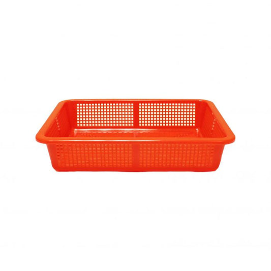 Thunder Group Square Colander is a versatile addition to both home and commercial kitchens. It is ideal for straining fruits and vegetables of all types. This red rectangular colander is made of durable plastic. The item is light weight and stackable for storage. This NSF certified Thunder Group colander is easy to clean and will withstand heavy duty use.