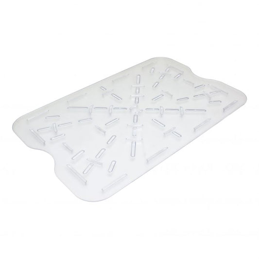 Thunder Group Drain Shelf Fits 18" x 26" Food Storage Box is an indispensable item for your food pans. The drain shelf is specifically manufactured to fit 12x18 inches food pans. This utensil features smooth surfaces that are easy to clean and reduces the risk of cross contamination. You will be very satisfied with your certified item since this drain shelf has superior quality that will last you for years.