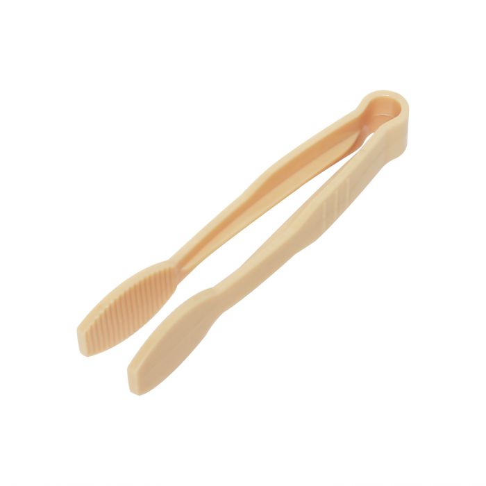 Thunder Group Flat Grip Tong is a versatile and durable tool designed for efficient food service operations. Made from sturdy polycarbonate, these tongs feature a flat grip design for a secure and comfortable hold, ensuring precise food handling in busy kitchens, buffets, and self-service stations. Their 6-inch size is ideal for serving everything from salads to pastries, while the neutral beige color offers a clean, professional look for any dining environment.