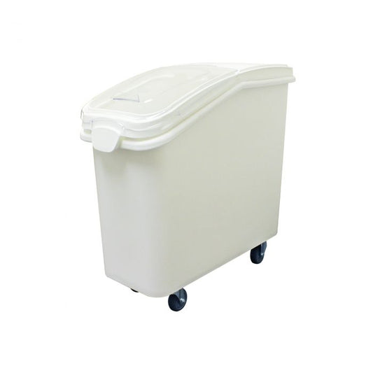 Thunder Group Cart Ingredient Bin is an essential item for any commercial kitchen. With this ingredient bin you can store sugar, flour, rice etc. The clear one-handed lift and slide plastic cover allows you to see what is inside the bin for quick content identification. This ingredient bin with the scoop is designed to fit under standard worktables for space savings! They are stackable for easy storage to maximize your space. 
