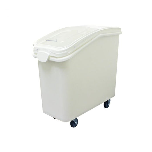 Thunder Group Cart Ingredient Bin is an essential item for any commercial kitchen. With this ingredient bin you can store sugar, flour, rice etc. The clear one-handed lift and slide plastic cover allows you to see what is inside the bin for quick content identification. This ingredient bin with the scoop is designed to fit under standard worktables for space savings! They are stackable for easy storage to maximize your space. 