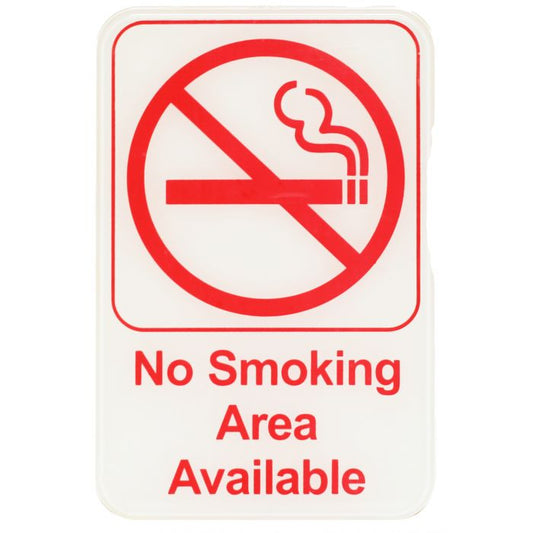 Thunder Group Information Sign with Symbol respectfully reminds your guests that smoking is not allowed on the premises. This highly visible information sign has a graphic symbol and bold, red lettering to clearly get your message across. The sign features universal symbols and clear letters on anti-glare surfaces to give a professional, seamless look to any space.