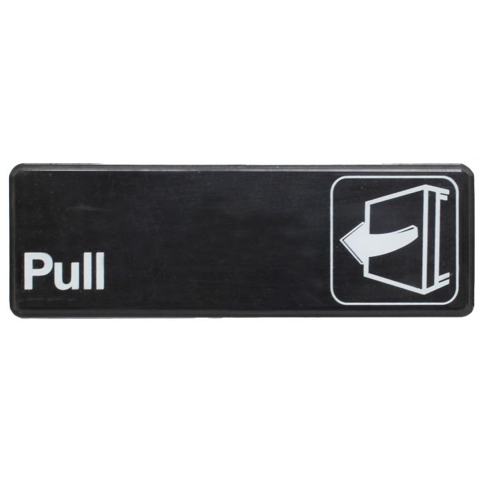 Thunder Group Information Sign with Symbol featuring easy to read text with a graphic symbol this sign will help avoid confusion and ensure the safety of your customers. Indicate which way the door opens with this sign.