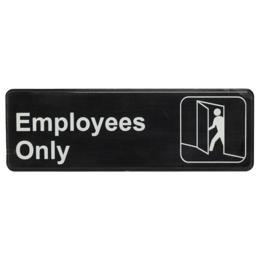 Thunder Group Information Sign with Symbol is designed to notify your guests, which areas are for personnel use only. This sign helps to keep unauthorized people from restricted rooms in your establishment (like a kitchen or locker room), avoiding confusions. Featuring optimal size and accurate design, this item can be used in any commercial building, without affecting its interior.