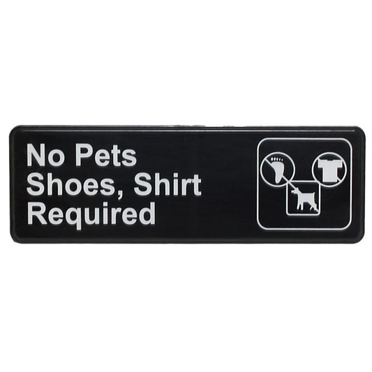Thunder Group Information Sign with Symbol avoid confusion with this sign. Featuring a self-adhesive back, this information sign can be mounted effortlessly on any door. Designed with clear white text on a black background and a graphic image for easy comprehension, this sign is a great addition to your commercial establishment.