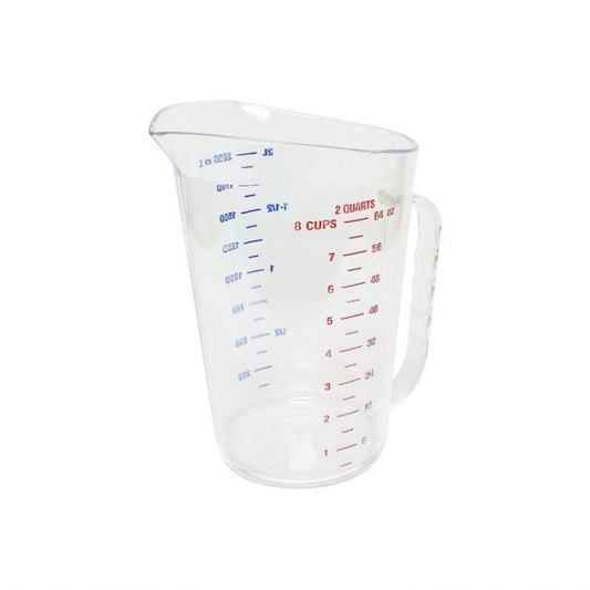Thunder Group Measuring Cup is an essential item for both home and commercial kitchens. Measuring water, milk, oil and other ingredients is extremely easy with this utensil! Due to its durable polycarbonate construction the cup has an amazing quality and will last you for many years. The graduation on the measuring cup allows you to easily see the measurements while allowing you also seeing the liquid inside the cup. This perfect item also can easily fit in the microwave oven, fridge or even freezer. 