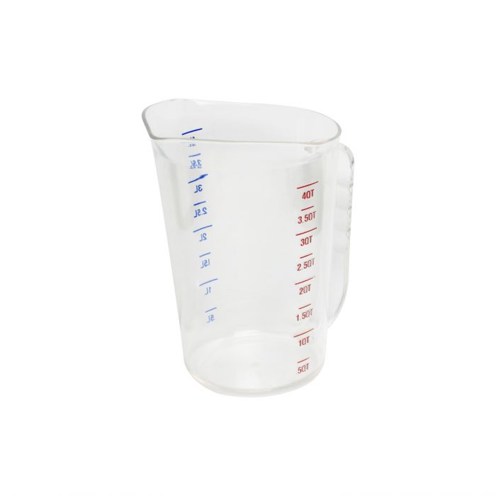 Thunder Group Measuring Cup is an essential item for both home and commercial kitchens. Measuring water, milk, oil and other ingredients is extremely easy with this utensil! Due to its durable polycarbonate construction the cup has an amazing quality and will last you for many years. The graduation on the measuring cup allows you to easily see the measurements while allowing you also seeing the liquid inside the cup. This perfect item also can easily fit in the microwave oven, fridge or even freezer. 