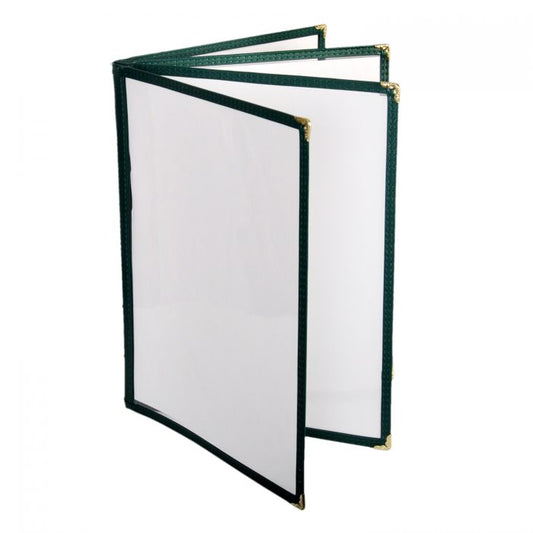 Thunder Group 4 Page Book Fold Menu Cover is a professional and durable menu presentation solution tailored for the food service and hospitality industry. With a 4-page book fold design, this menu cover allows for a comprehensive display of menu offerings, making it ideal for establishments with a broad selection of dishes and beverages. Made from flexible plastic laminate, it stands up to daily wear and tear while remaining easy to clean and maintain.