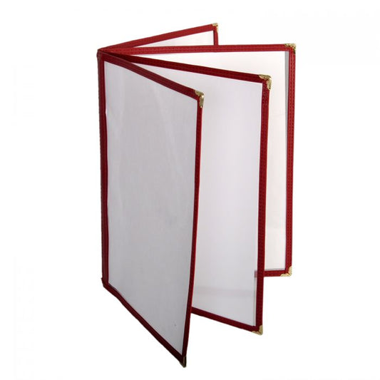 Thunder Group 4 Page Book Fold Menu Cover is a professional and durable menu presentation solution tailored for the food service and hospitality industry. With a 4-page book fold design, this menu cover allows for a comprehensive display of menu offerings, making it ideal for establishments with a broad selection of dishes and beverages. Made from flexible plastic laminate, it stands up to daily wear and tear while remaining easy to clean and maintain. 