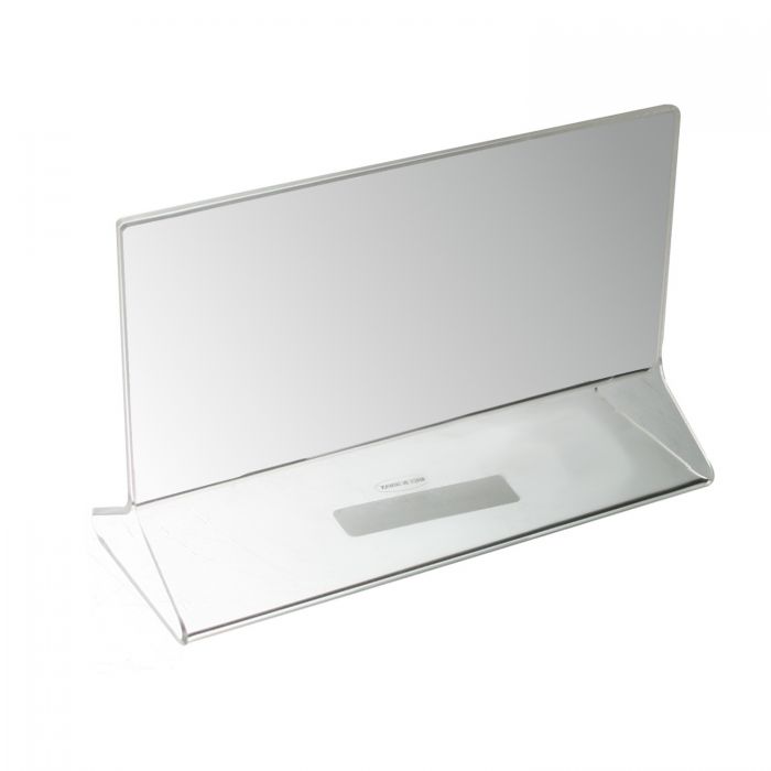 Thunder Group Table Card Holder is a durable and functional solution for displaying signage in a wide range of settings. Crafted from clear acrylic, this standard-style holder features a flat insert panel and flat base, ensuring visibility, stability, and ease of use. Its transparent construction allows for unobstructed viewing, making it perfect for presenting table numbers, name cards, or promotional materials in restaurants, cafes, banquet halls, or conference settings. 