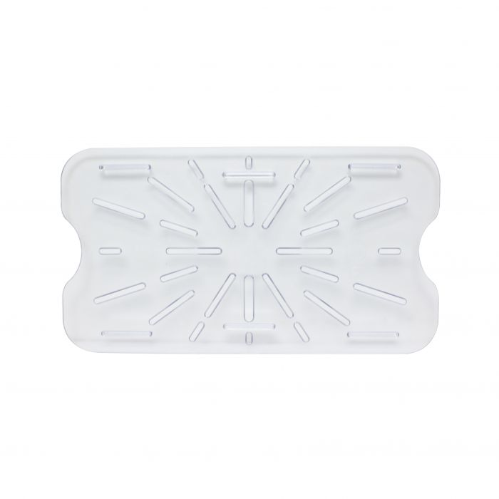 Thunder Group Drain Shelf for Full Size Pan is an essential accessory for enhancing kitchen efficiency and food safety. Designed to fit seamlessly into full-size food pans, this drain shelf helps keep contents elevated and out of liquid, preserving food quality. Made from clear, shatter-resistant polycarbonate, it withstands the demands of commercial use while allowing easy visibility of stored contents. 