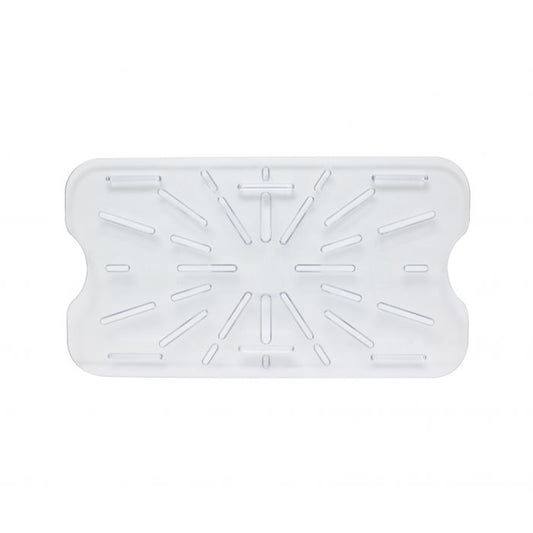 Thunder Group Drain Shelf for Full Size Pan is an essential accessory for enhancing kitchen efficiency and food safety. Designed to fit seamlessly into full-size food pans, this drain shelf helps keep contents elevated and out of liquid, preserving food quality. Made from clear, shatter-resistant polycarbonate, it withstands the demands of commercial use while allowing easy visibility of stored contents. 