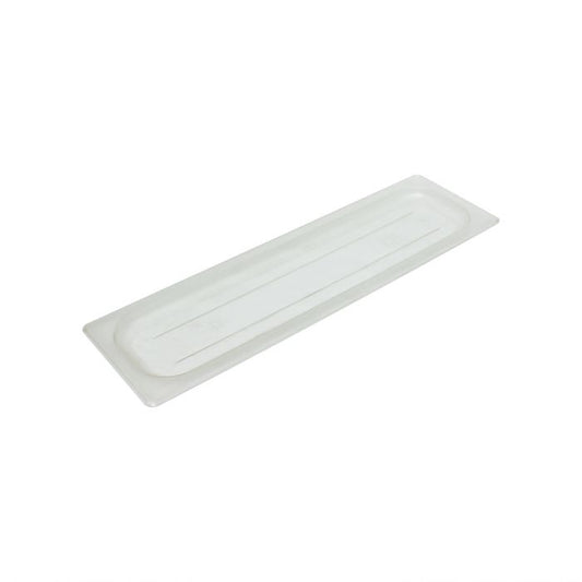 Solid Cover For Half Size Long Food Pan, Polycarbonate Clear