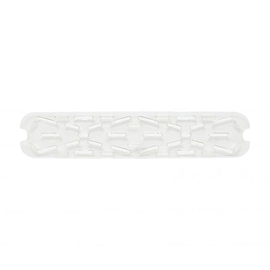 Thunder Group Drain Shelf for Half Size Long Pan is an essential accessory for enhancing kitchen efficiency and food safety. Designed to fit seamlessly into half-size food pans, this drain shelf helps keep contents elevated and out of liquid, preserving food quality. Made from clear, shatter-resistant polycarbonate, it withstands the demands of commercial use while allowing easy visibility of stored contents. 