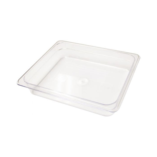 Thunder Group Half Size Food Pan is built for the rigorous demands of commercial food service. With a depth of 2 1/2 inches, this clear polycarbonate pan offers ample space for storing, prepping, and serving a wide variety of ingredients and dishes. Its durable, shatter and scratch resistant construction ensures reliable performance in busy kitchens, while the transparent design allows for quick content identification. 