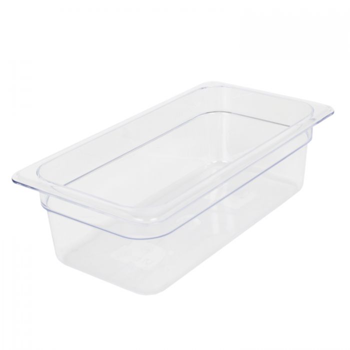 Thunder Group Third Size Food Pan is constructed from high-quality clear polycarbonate for exceptional durability and visibility. Perfect for restaurants, buffets, salad bars, and catering operations, it handles temperatures from -40°F up to 210°F without warping. Its 4 inches deep design is ideal for storing sliced fruits, vegetables, toppings, and more. NSF certified for commercial use, this food pan is break-resistant, shatter-resistant, and dishwasher safe, making cleanup quick and easy.