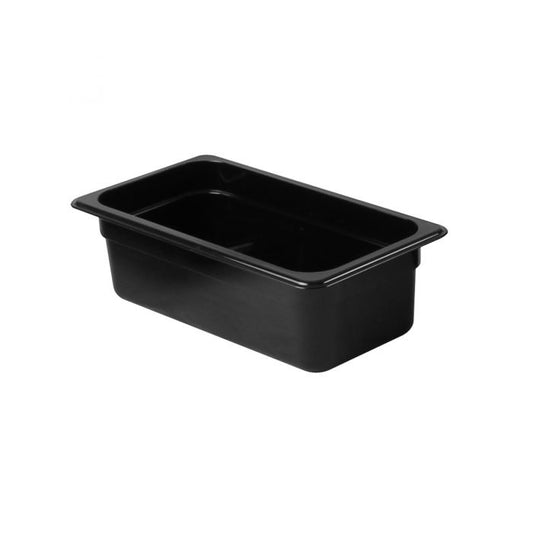 Thunder Group Third Size Food Pan is constructed from high-quality black polycarbonate for exceptional durability and visibility. Perfect for restaurants, buffets, salad bars, and catering operations, it handles temperatures from -40°F up to 210°F without warping. Its 4 inches deep design is ideal for storing sliced fruits, vegetables, toppings, and more. NSF certified for commercial use, this food pan is break-resistant, shatter-resistant, and dishwasher safe, making cleanup quick and easy.