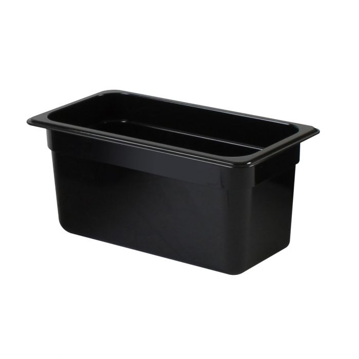 Thunder Group Third Size Food Pan is constructed from high-quality black polycarbonate for exceptional durability and visibility. Perfect for restaurants, buffets, salad bars, and catering operations, it handles temperatures from -40°F up to 210°F without warping. Its 6 inches deep design is ideal for storing sliced fruits, vegetables, toppings, and more. NSF certified for commercial use, this food pan is break-resistant, shatter-resistant, and dishwasher safe, making cleanup quick and easy.