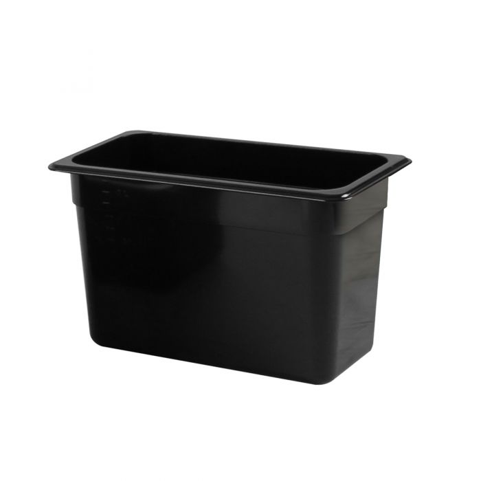 Thunder Group Third Size Food Pan is constructed from high-quality black polycarbonate for exceptional durability and visibility. Perfect for restaurants, buffets, salad bars, and catering operations, it handles temperatures from -40°F up to 210°F without warping. Its 8 inches deep design is ideal for storing sliced fruits, vegetables, toppings, and more. NSF certified for commercial use, this food pan is break-resistant, shatter-resistant, and dishwasher safe, making cleanup quick and easy.
