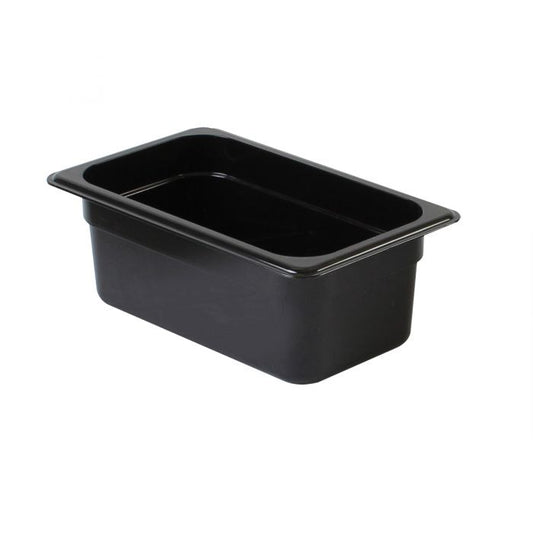 Thunder Group Quarter Size Food Pan is crafted from premium black polycarbonate, providing a sleek professional look and reliable durability. Perfect for restaurant prep lines, buffets, and salad bars, this pan withstands temperatures from -40°F up to 210°F without warping. Its 4 inches deep design is ideal for storing veggies, toppings, and sauces. Dishwasher safe and NSF certified, it’s break-resistant, shatter-resistant, and easy to keep clean, making it a reliable choice for any commercial kitchen.