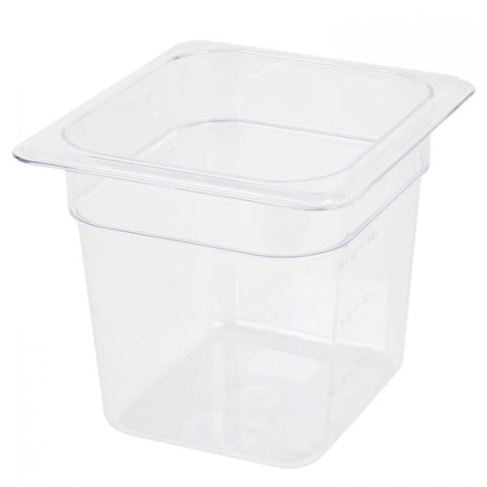 Thunder Group Sixth Size Food Pan is crafted from premium clear polycarbonate, offering excellent durability and long-lasting performance. Perfect for restaurant prep lines, buffets, and salad bars, this pan withstands temperatures from -40°F up to 210°F without warping. Its 6 inches deep design is ideal for storing veggies, toppings, and sauces. Dishwasher safe and NSF certified, it’s break-resistant, shatter-resistant, and easy to keep clean, making it a reliable choice for any commercial kitchen.