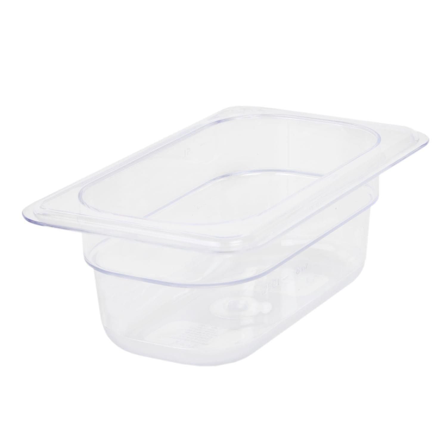 Thunder Group Ninth Size Food Pan is crafted from premium clear polycarbonate, offering excellent durability and long-lasting performance. Perfect for restaurant prep lines, buffets, and salad bars, this pan withstands temperatures from -40°F up to 210°F without warping. Its 2 1/2 inches deep design is ideal for storing veggies, toppings, and sauces. Dishwasher safe and NSF certified, it’s break-resistant, shatter-resistant, and easy to keep clean, making it a reliable choice for any commercial kitchen.