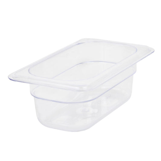Thunder Group Ninth Size Food Pan is crafted from premium clear polycarbonate, offering excellent durability and long-lasting performance. Perfect for restaurant prep lines, buffets, and salad bars, this pan withstands temperatures from -40°F up to 210°F without warping. Its 2 1/2 inches deep design is ideal for storing veggies, toppings, and sauces. Dishwasher safe and NSF certified, it’s break-resistant, shatter-resistant, and easy to keep clean, making it a reliable choice for any commercial kitchen.