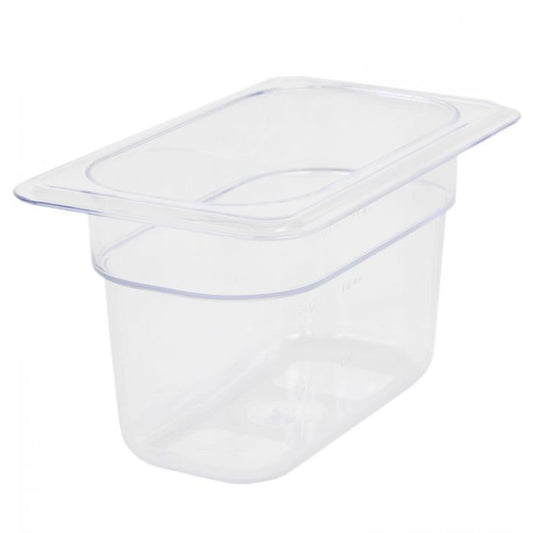 Thunder Group Ninth Size Food Pan is crafted from premium clear polycarbonate, offering excellent durability and long-lasting performance. Perfect for restaurant prep lines, buffets, and salad bars, this pan withstands temperatures from -40°F up to 210°F without warping. Its 4 inches deep design is ideal for storing veggies, toppings, and sauces. Dishwasher safe and NSF certified, it’s break-resistant, shatter-resistant, and easy to keep clean, making it a reliable choice for any commercial kitchen.