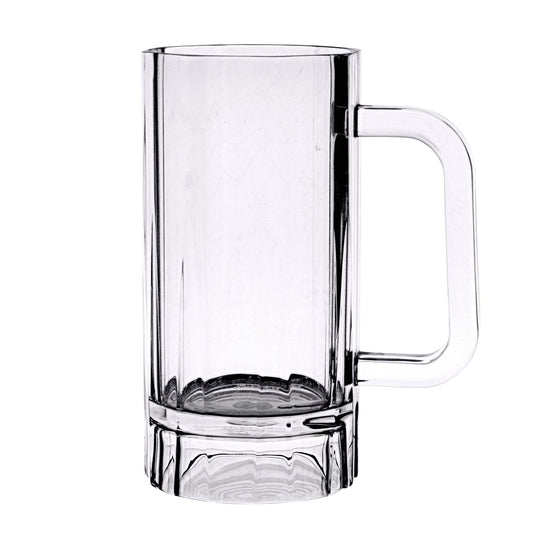 Thunder Group Beer Mug with Handle offers a classic look perfect for any bar, restaurant, or home gathering. Its one-piece construction ensures long-lasting use while being lightweight and comfortable to hold. Break-resistant and shatter-resistant, this mug withstands daily use without compromising clarity. Dishwasher safe for easy cleanup, it’s an excellent alternative to glass. Not for microwave or oven use.