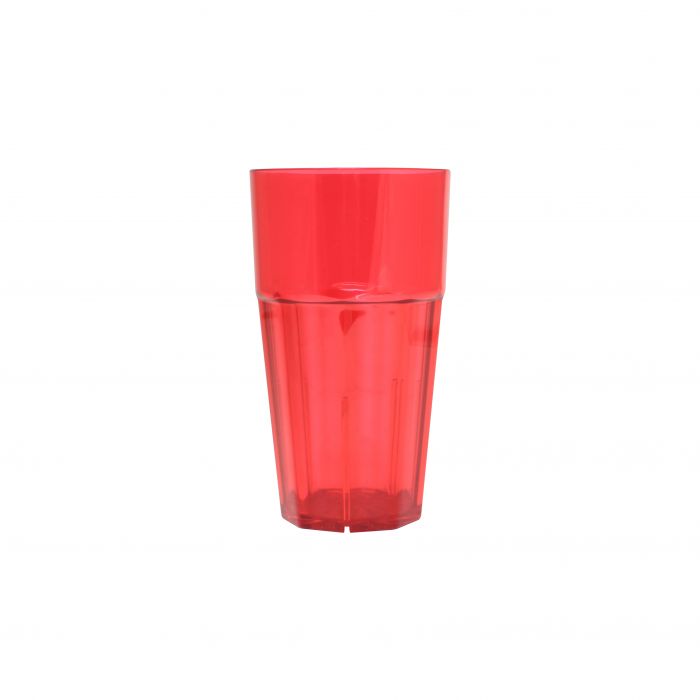 Thunder Group Diamond Rock 12/Pcs adds a vibrant style and unbeatable durability to any setting with this red diamond tumbler made from premium polycarbonate. Holding 16 oz, it measures 3.625 inches in diameter and 6.625 inches in height, offering a sleek vertical profile with a beautiful diamond texture. 