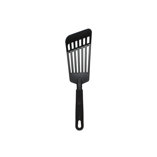 Thunder Group Slotted Spatula features a high-heat nylon blade with a sturdy polypropylene handle, heat resistant up to 410°F. Designed for flipping, lifting, and serving delicate foods, its angled slotted head drains grease and liquids effortlessly. Lightweight yet durable, it’s safe on nonstick cookware, making it a reliable tool for restaurants, catering, or everyday home cooking.