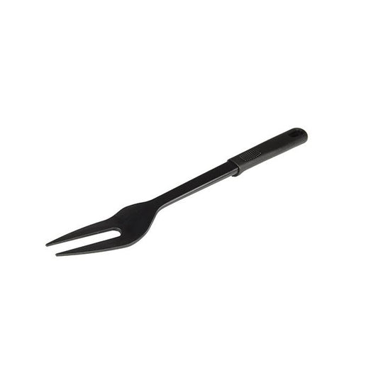 Thunder Group 2 Prong Fork features a high-heat nylon head paired with a durable polypropylene handle, perfect for carving, lifting, or serving meats and roasted vegetables. Heat resistant up to 410°F, it safely handles hot foods without scratching nonstick cookware. The sleek black design delivers a professional kitchen look, while the ergonomic handle ensures a secure comfortable grip. Dishwasher safe for easy cleaning, it’s an ideal choice for home or restaurant use.