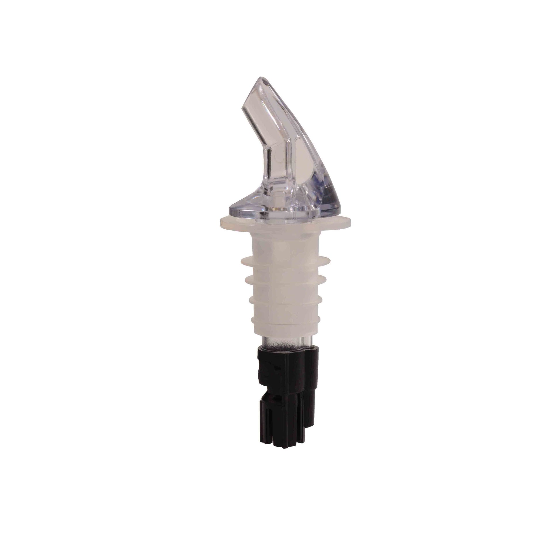 Thunder Group Measured Liquor Pourer 12/Pcs features a color-coded black tail and a clean collarless design, crafted from durable acrylonitrile for consistent precise pours. Designed to fit standard 750 ml liquor bottles, it dispenses an exact 0.63 oz (5/8 oz) shot every time, perfect for controlling portions in busy bars, restaurants, or home setups. The color-coded tail allows staff to easily identify different pour sizes, streamlining workflow and reducing waste. 